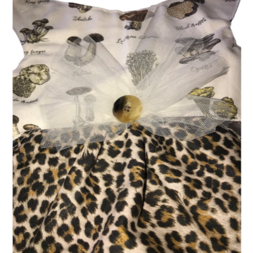 Handmade Cheetah Print/Mushroom Dog Dress- Size Small - Picture 5 of 10